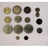 Group of coins to include American Morgan Dollar, commemorative Crown And Foreign Silver