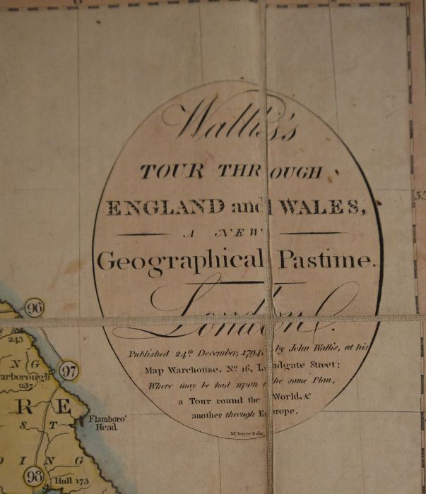 Wallis's New Geographical Game, Exhibiting a Tour Through England and Wales", London, published John - Image 5 of 10