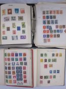 Albums and loose stamps and seven covers, mainly hundreds, mostly modern and 3 stamp catalogues,