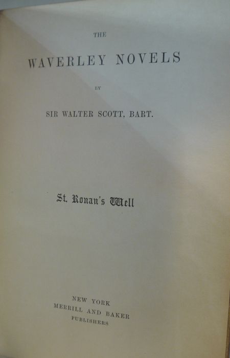 Bindings Scott, Sir Walter  "The Waverley Novels", Merrill & Baker, 27 vols, black morocco over blue - Image 2 of 3