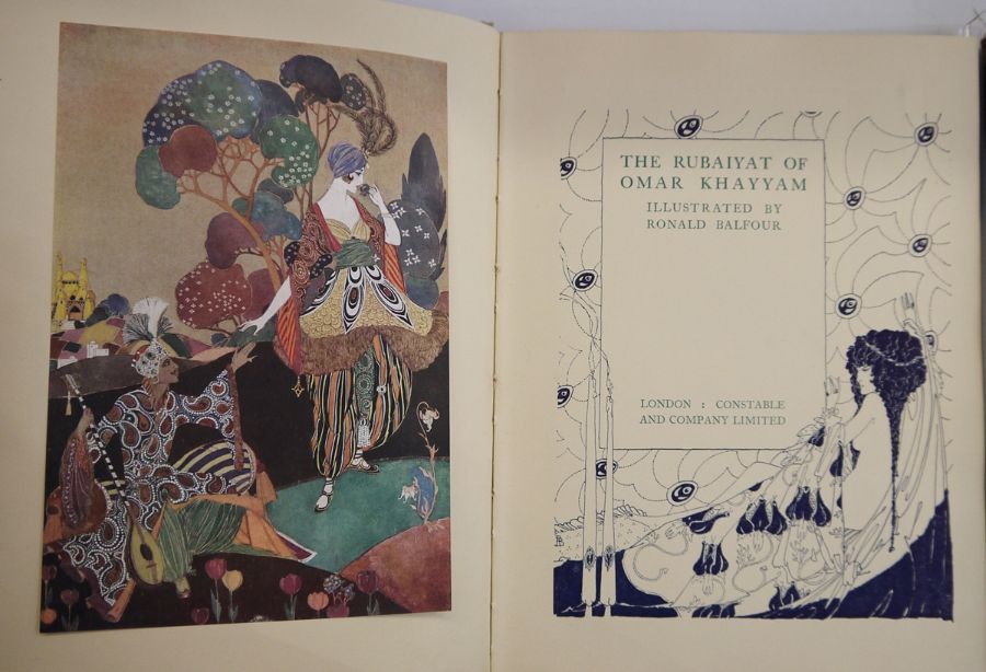 Balfour, Ronald (ills)  "The Rubyaiat of Omar Khayyam", London, Constable & Company 1930, colour and - Image 9 of 14