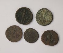 Group of larger Roman Bronze Coins 2nd - 3rd Century (5)