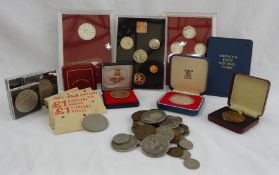 1863 maundy set (mottled toning) various silver coins form George III, silver proof set, the Royal S
