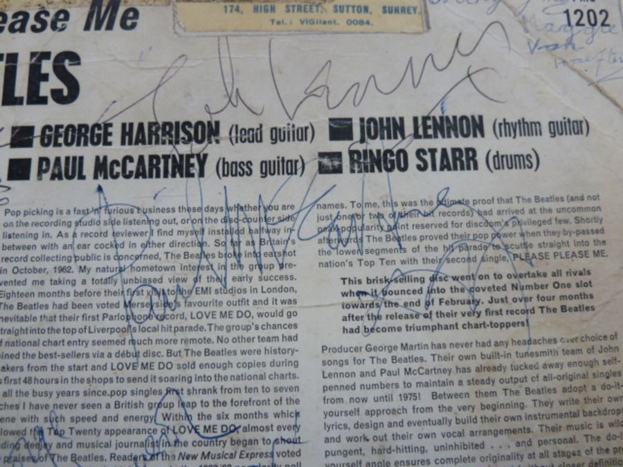 THE BEATLES - SIGNED  - The Beatles LP  'Please Please Me' signed by all four Beatles and other - Image 21 of 28