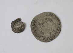 Edward VI (1547-53) Shilling Debased, poor but portrait visible with part legend (1),  Henry VIII (