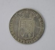 William & Mary (1689-1694) Half Crown (First Reverse) Caul and Interior Frosted, no pearls variety