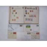Strand stamp album with junior material used stamps, post war to early Queen Elizabeth II (1 shallow