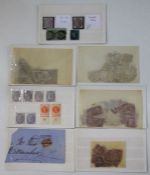 Quantity of QV duplicated low values used and inland revenue mint 1d said to be colour trial and 1 c