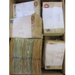 Box of used KGVI and QEII registered envelopes, many hundreds (1 box)