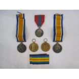 Two pairs of WWI medals, imperial service medal named to 3003504 to CPL F.G.Apperley.RE "241923.
