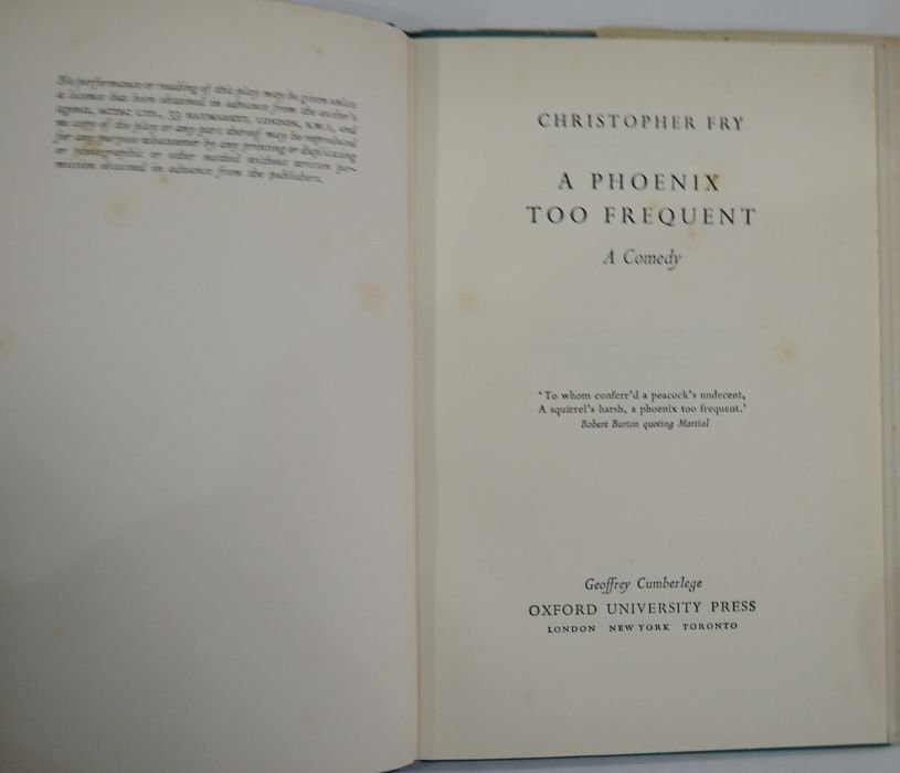 Fry, Christopher  "Thor With Angels", Geoffrey Cumberlege , Oxford University Press 1951,  signed on - Image 17 of 27