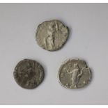 3 Roman Silver, Marcus Aurelius as Caesar Rev COS II (1) Commodus Denarius reverse, COS IIII