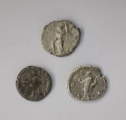 3 Roman Silver, Marcus Aurelius as Caesar Rev COS II (1) Commodus Denarius reverse, COS IIII