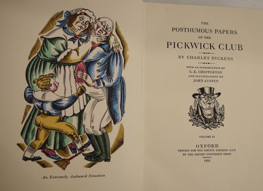 Austen, John  "The Posthumous Papers of the Pickwick Club by Charles Dickens", 2 vols, Oxford, - Image 8 of 14