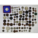 Interesting lot of coins to include, Charles II 4 pence, American, Canadian and Victorian Silver