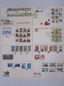 Box of mint GB decimal stamps, Jersey and Guernsey including complete sheets (1 box)