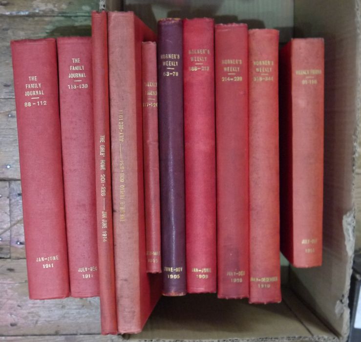 Bound copies of 'Horner's Weekly '- 1905, 1908 and 1910, 'the Weekly Friend' 1914 and 1915, 'The