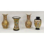 Collection of Japanese pottery vases, late 19th/early 20th century, printed marks, comprising a pair