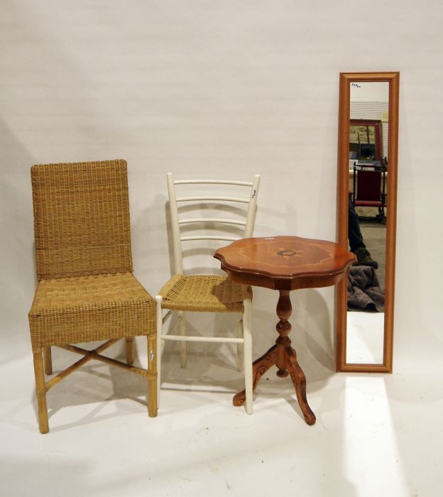 Narrow mirror, a coffee table and two chairs (4)