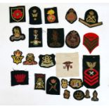Assorted military cloth badges (1 box)