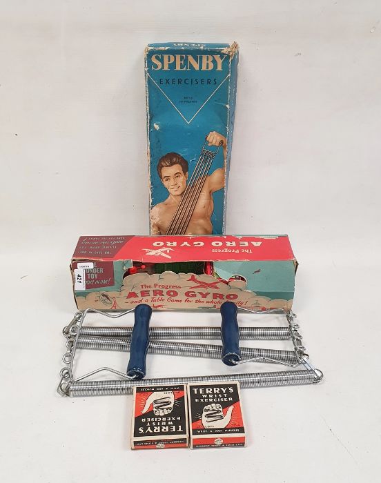 The Progress Aero Gyro and a Spenby Exercise trainer in box and two wrist exercisers