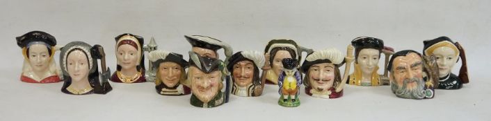 Group of Royal Doulton character mugs, including Robin Hood (D6534) (10.5cm high), Merlin (D6536) (