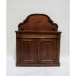 19th century mahogany chiffionier with galleried back, the mahogany top with rounded front corners