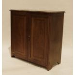 Mahogany cupboard, the rectangular top with moulded edge above two doors, on bracket feet, 76cm x