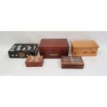 Assorted boxes to include modern jewellery box, Eastern carved boxes, etc (5)