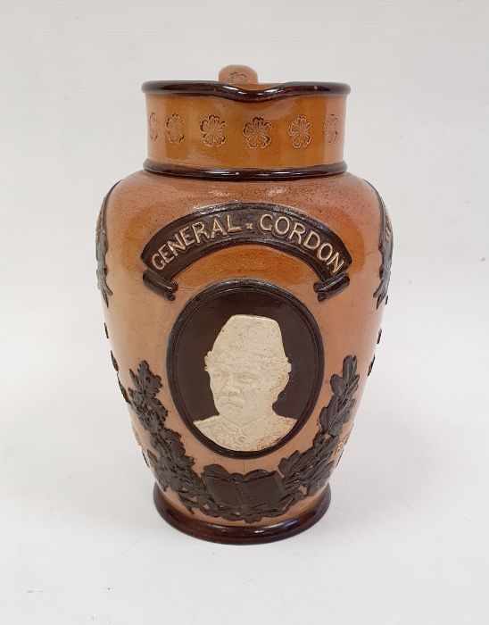 Doulton Lambeth stoneware jug of General Cordon, Hero of Heroes Kartoum I Decline to Agree that your - Image 3 of 4