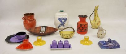 Collection of English and continental Art Deco-style pottery and porcelain, various printed marks,