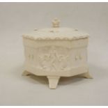 Possibly 1920's ivory lidded box on four feet