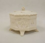 Possibly 1920's ivory lidded box on four feet