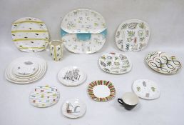 Collection of Midwinter dinnerwares, mid century, printed with impressed marks, including a Cuban