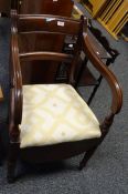 19th century mahogany bar-back commode chair