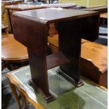 Modern occasional drop-leaf table with shelf under