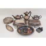 Electroplated wares to include tureen, hot water pot, teapot, etc (1 box)