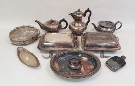 Electroplated wares to include tureen, hot water pot, teapot, etc (1 box)