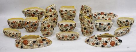 Large collection of Sylvac Pebble pattern vases, dishes, planters and other wares, impressed