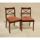 Reproduction Regency mahogany dining table and four chairs (5)