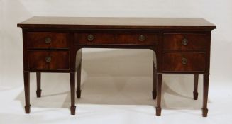 Regency mahogany sideboard, the rectangular top above four assorted drawers, on square section