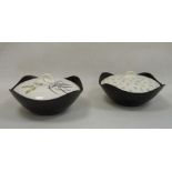 Two Midwinter Fashion shape tureens and covers, mid century, printed black marks, each shaped square