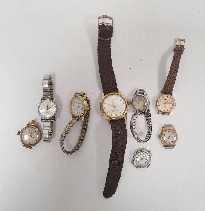 Two vintage 9ct gold wristwatches (straps missing) and a quantity of sundry wristwatches (1 box) - Image 2 of 3