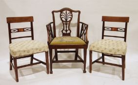 19th century Chinese Chippendale-style mahogany carver's armchair with husk medallion to