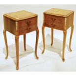 Pair of modern French-style two-drawer bedside cabinets on cabriole legs (2)  Condition Report37cm