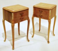 Pair of modern French-style two-drawer bedside cabinets on cabriole legs (2)  Condition Report37cm