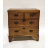 Early Georgian oak chest of two short over two long drawers, on bracket feet, 71.5cm x 77cm