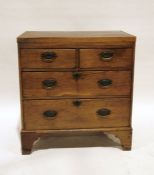 Early Georgian oak chest of two short over two long drawers, on bracket feet, 71.5cm x 77cm
