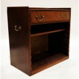 19th century mahogany side cabinet with three-quarter gallery top above single drawer, open