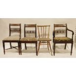 Ercol stickback chair and three further chairs (4)  Condition Report Ercol Stick back- Heavy surface